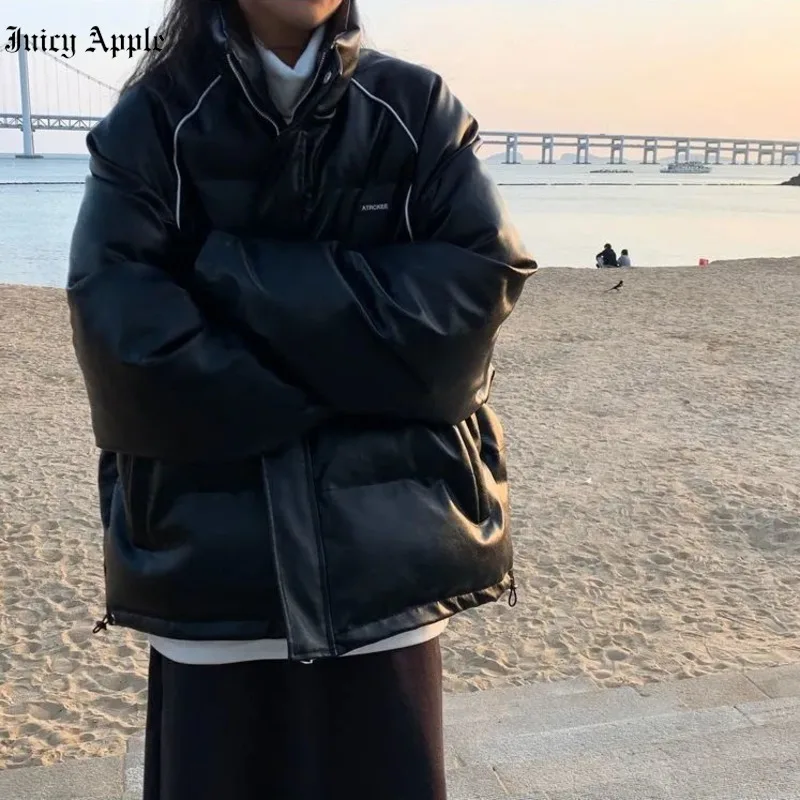 Streetwear Stand Collar Warm Winter Thick Jacket Women 2022 Solid Color Parka Fashion Casual Coats For Woman Clothing Female Y2k
