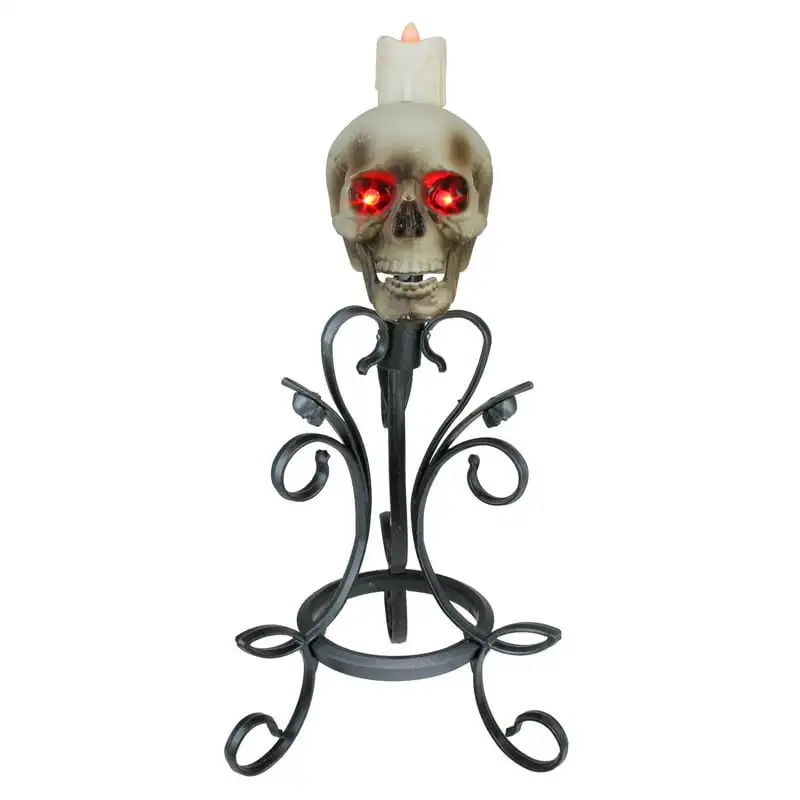

Gothic Flameless Skull Halloween Candle Holder