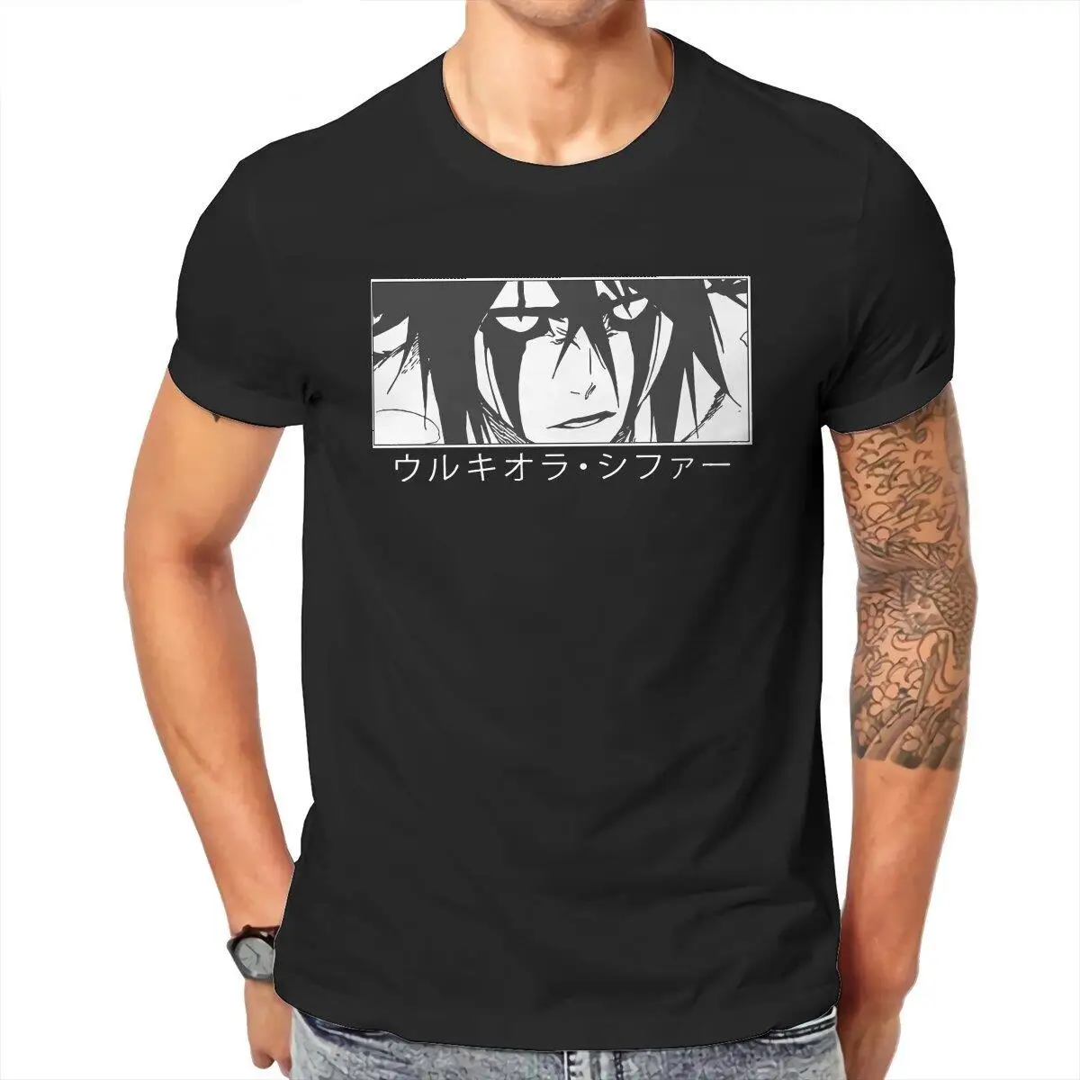 Funny Bleach Shinigami  T-Shirt Men Round Collar Cotton T Shirt Anime Kurosaki Ichigo Manga Short Sleeve Tees Plus Size Tops