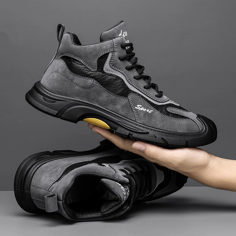 High Quality Men Sport Shoes High Top Sneakers Ankle Boots Male Outdoor Walking Shoes Zapatos Hombre Spring Winter Mens Shoes