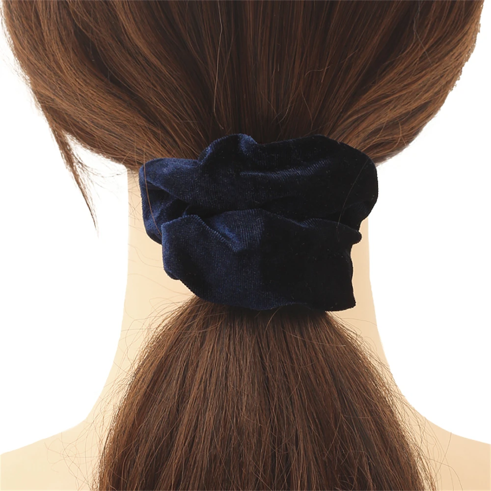 

Girl Solid Color Hair Bands Fashion Korea Velvet Scrunchie Elastic Headband Ponytail Holder Hair Ties Hair Accessoires For Woman