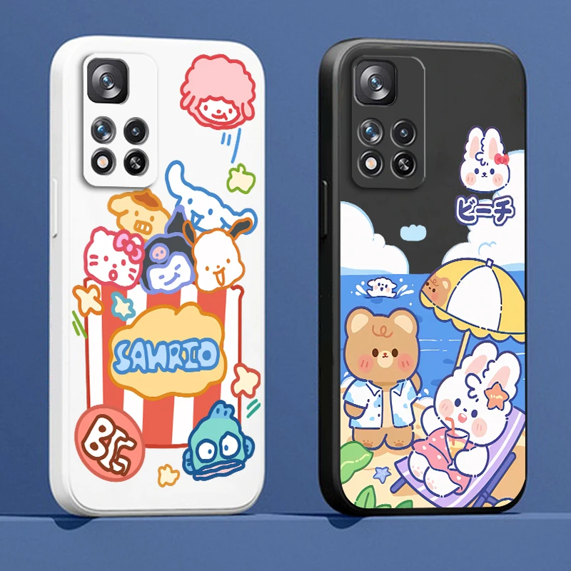 

Sanrio Kulome Hello Kitty Liquid Rope TPU Funda Phone Case For Xiaomi Redmi Note 11 11S 11T 10S 10 9S 9T 9 8T 8 Pro Plus 5G