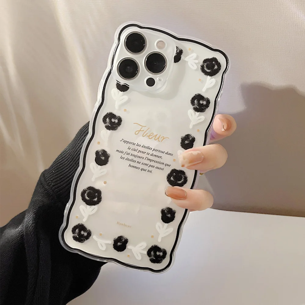 

Black Rose Flower Clear Soft Case For iPhone 11 12 13 Pro Max SE 2 3 7 8 Plus X XR XS Max 13 Mini Case Silicon Transparent Funda
