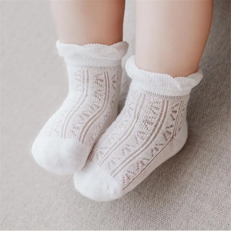 

4 Pairs Baby Socks Summer New Ultra-thin Mesh Breathable Ice Silk Boneless Loose Mouth Socks Newborn Baby Stockings