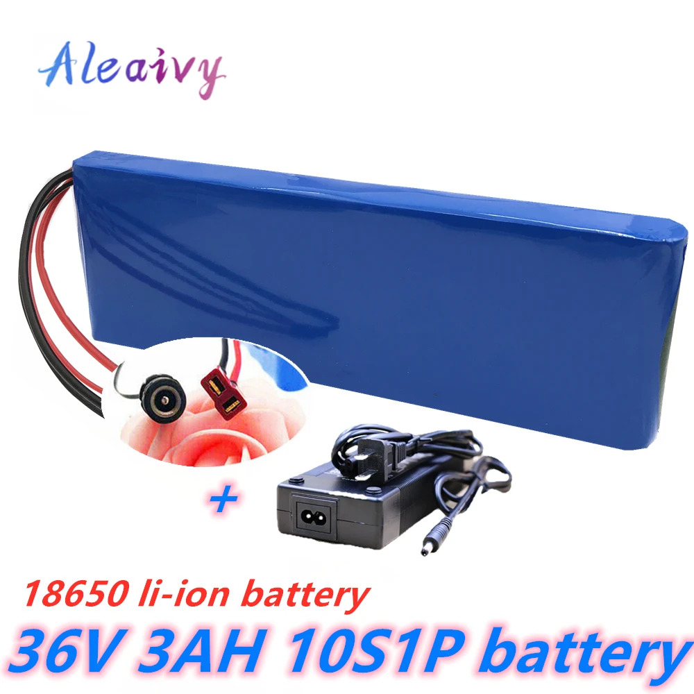 

Aleaivy 36V 3.0Ah 150W 10S1P 18650 Li-ion Battery Pack with BMS and Charger for Motor Electric Scooter Ebike Bicycle