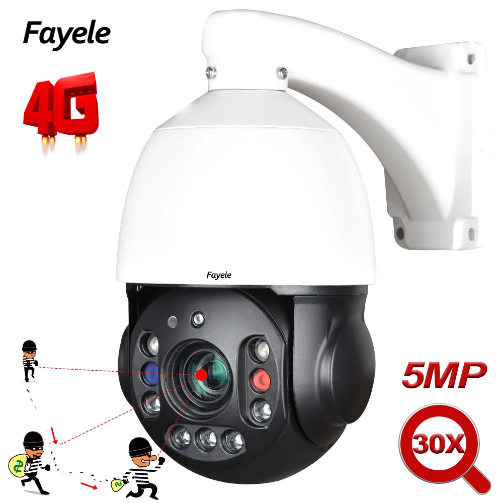 

Home CCTV 4G WIFI 5MP PTZ Camera 30X Zoom Security 2 Way Audio Humanoid Detection Siren Alarm Auto Tracking Wireless IP Camera