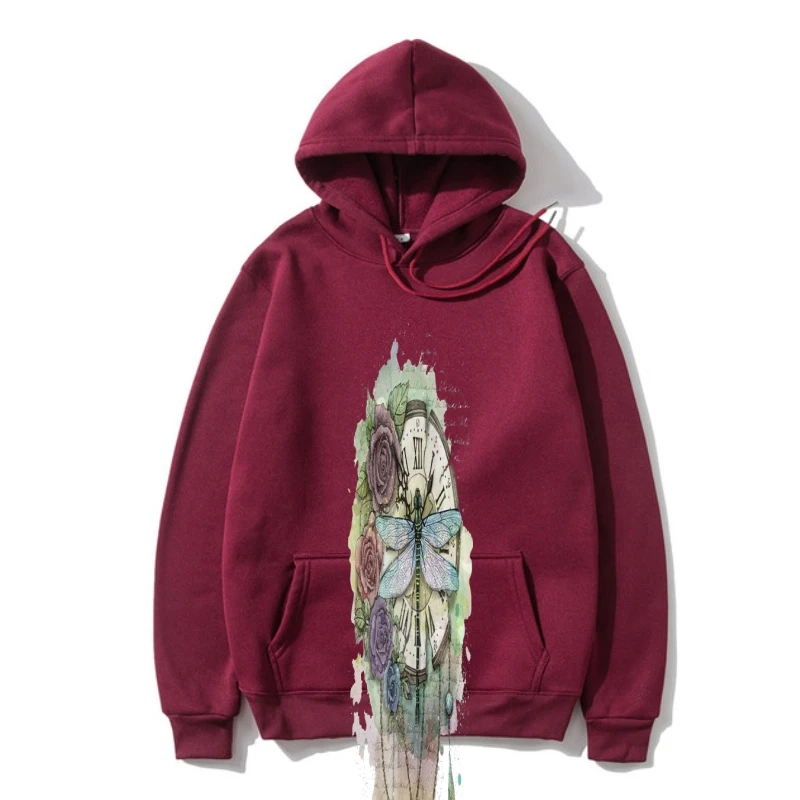 

Мужская модная толстовка с капюшоном в стиле ретро, с изображением стрекозы