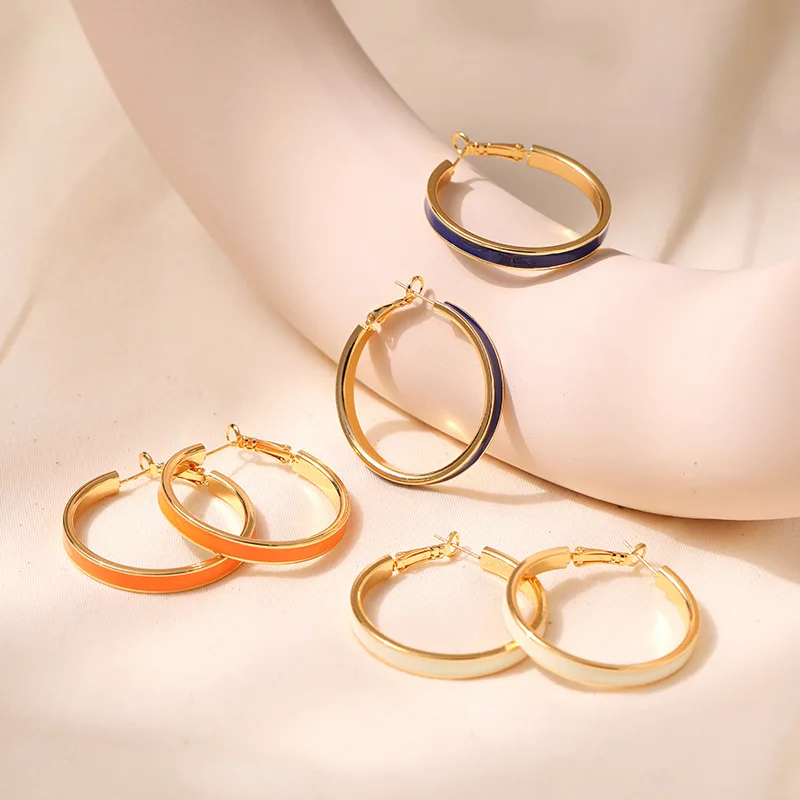 Большие медные серьги-кольца