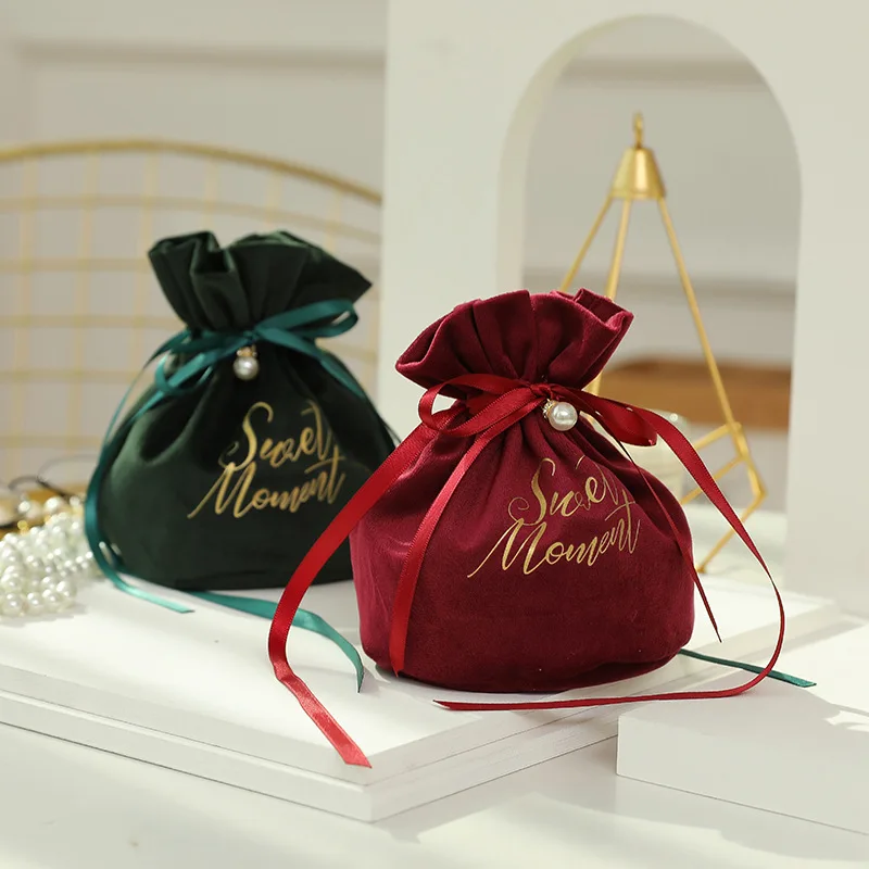 Reusable Drawstring Packaging Bags For Wedding Christmas Use Sachet Storage Charms Jewelry