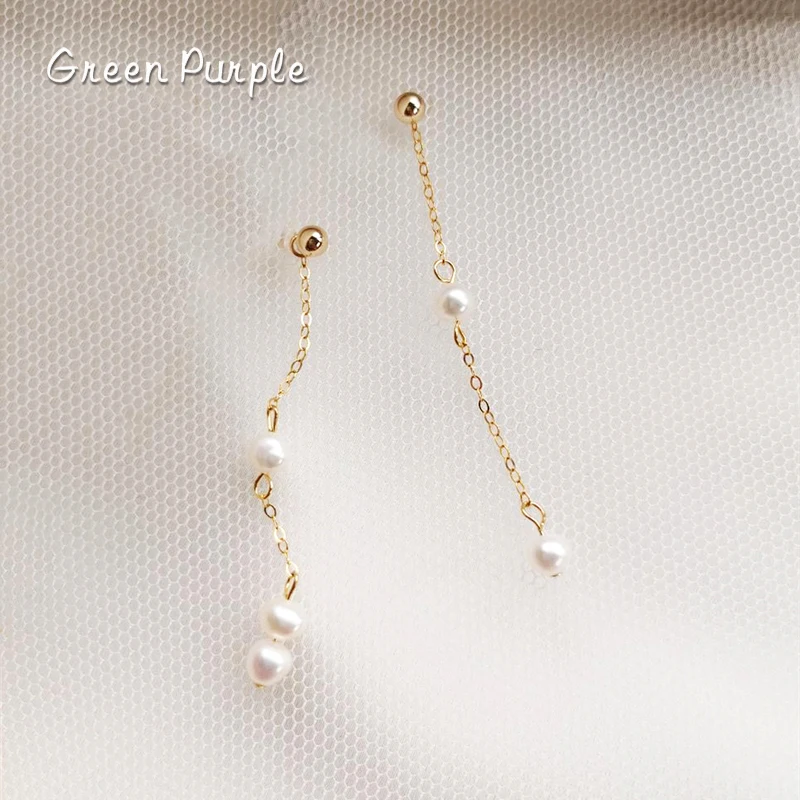 

Long Chain 14K Gold Filled Freshwater Pearls Earrings Trend Korea Jewelry Oorbellen Brinco Vintage Women Jewelry Wedding jewelry