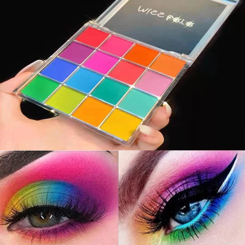 

New 16 Colors Bright Color Eye Shadow Palette Waterproof Long Lasting Beautiful Color Shiny Sequins Create Charming Eyes Makeup