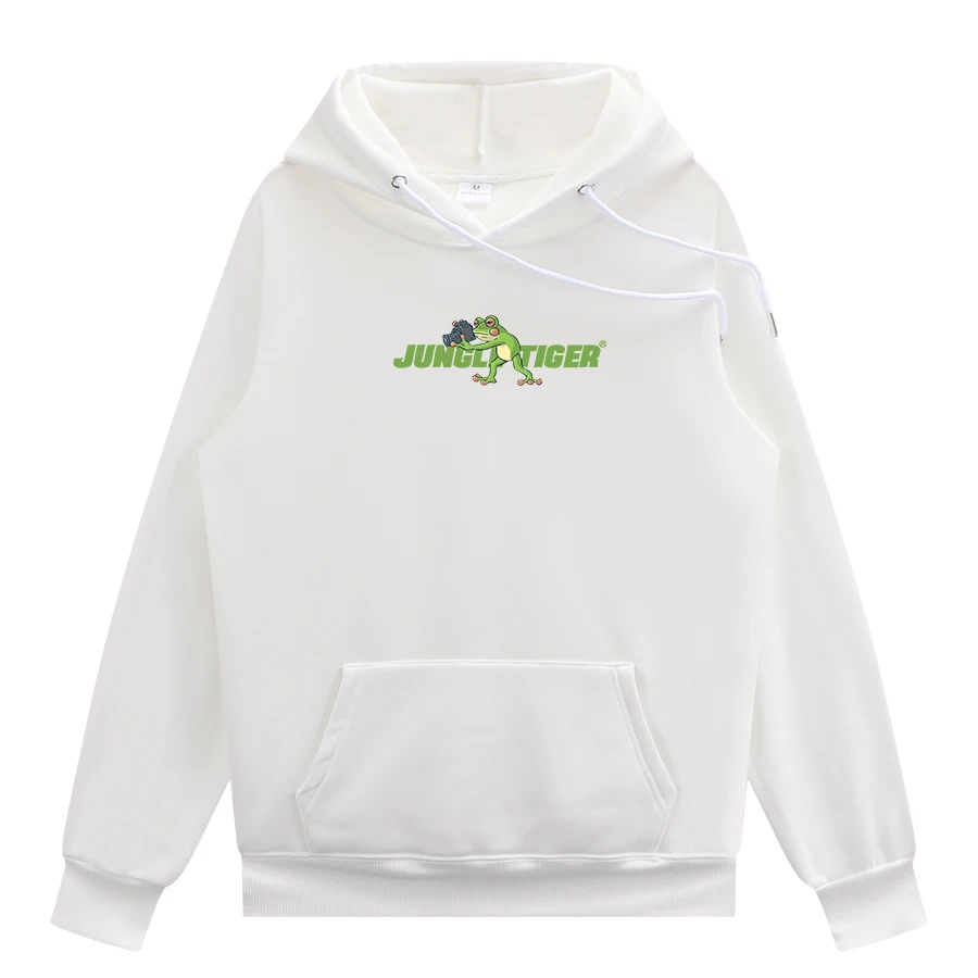 

Men's Hoodie Autumn Winter Long Sleeve Frog Print Personality Pullover Plus Fleece Hoodie Jogging Sportswear