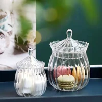 glass retro candy storage bottle with lid household transparent glass spice jar sugar bowl sealed cans kitchen food container