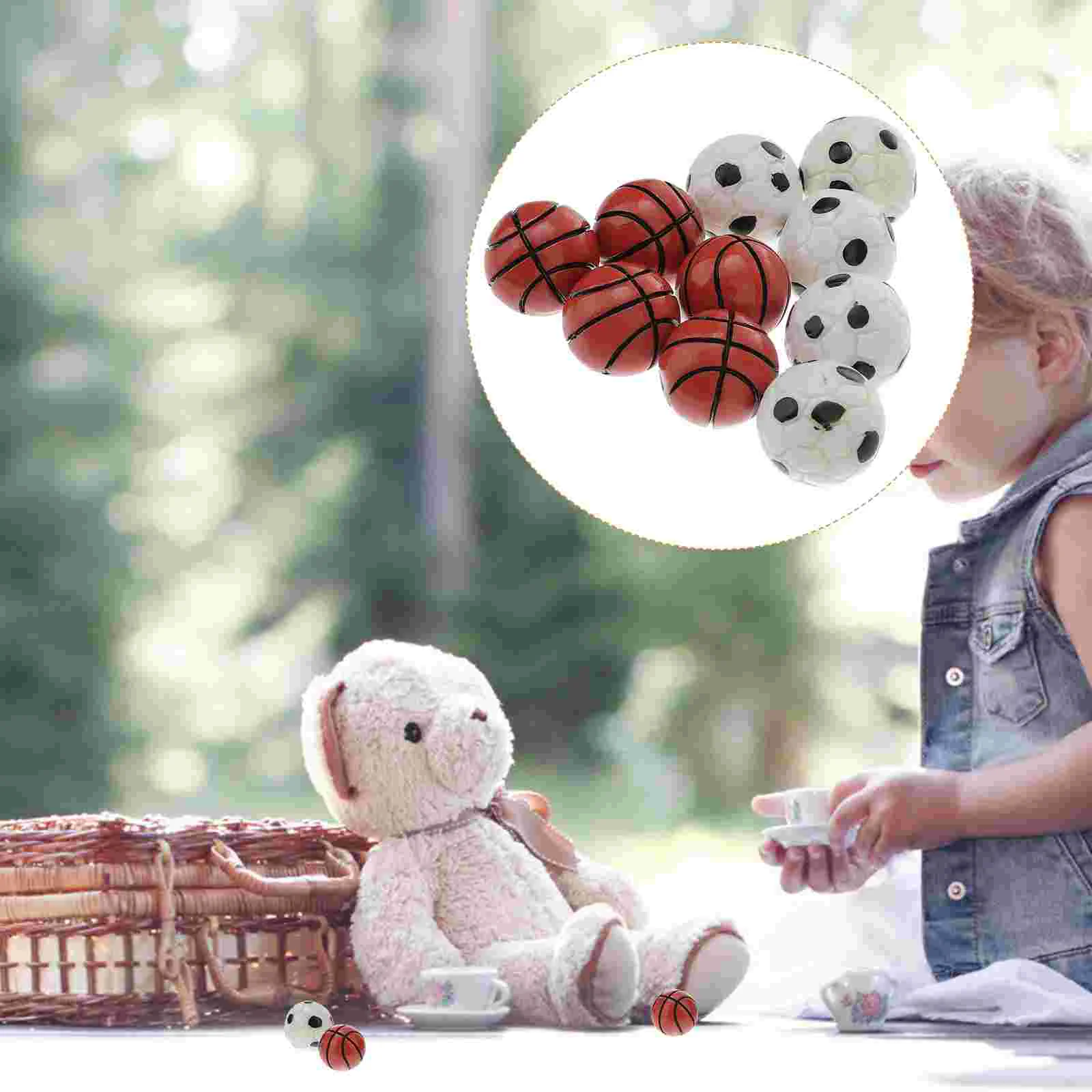

Mini Accessory Miniature Basketballs Basketball Diy House Fairy Field Playground Footballs Modelsportsornamentfootball Decor