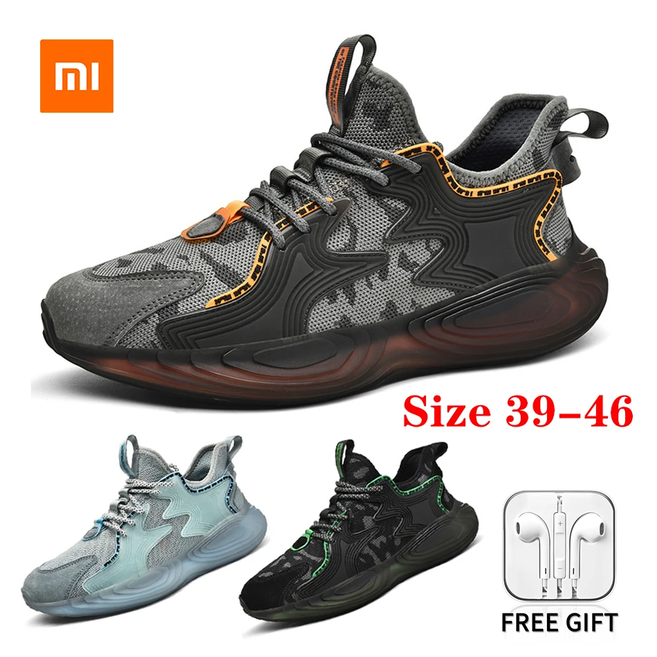 

Xiaomi Youpin Men Shoes Sneakers Casual Shoes New Fashion Mesh Breathable Non-slip Sports Male Flying Woven Daddy Shoes Loafers
