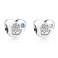 authentic 925 sterling silver moments boy girl love heart with crystal charm fit women pandora bracelet necklace jewelry