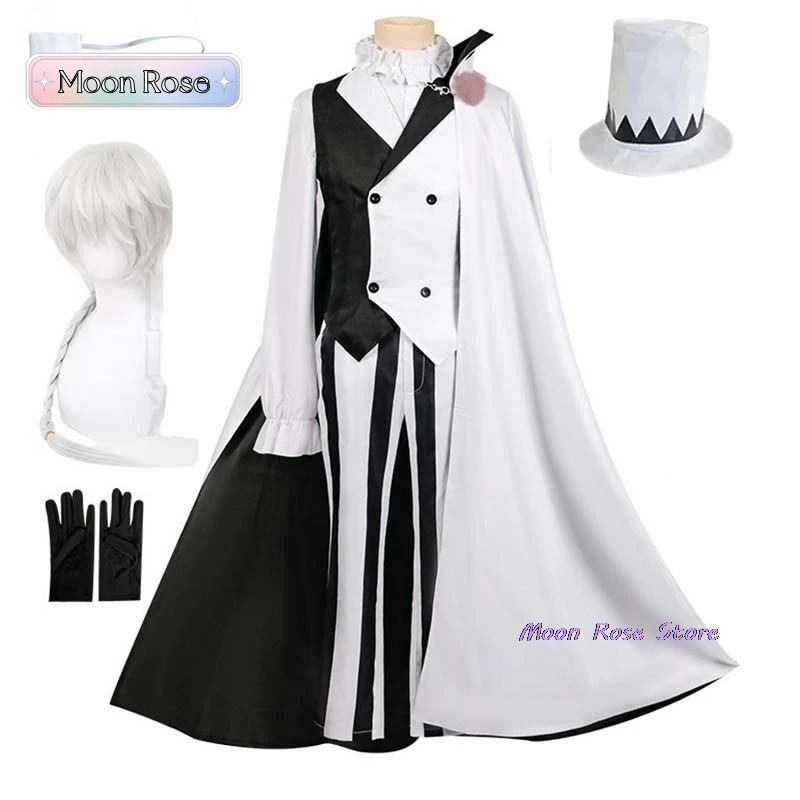Nikolai Gogol Cosplay Costume Anime Bungou BSD Season 4 Cloak Cape Uniform Suit Wig Halloween