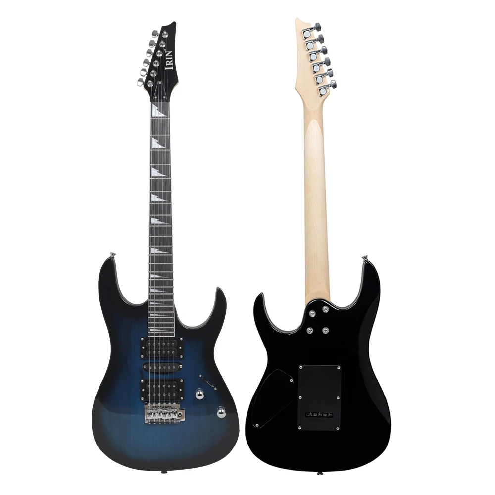Фото IRIN 39-дюймовая электрогитара, 6 струн, 24 лада, кленовый корпус, гриф, электрогитара с педалью усилителя, беспроводной передатчик, приемник №2