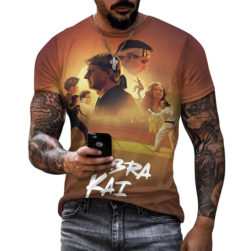

Gothic Vintage Cobra Kai Graphic 3D T Shirt Men Oversized Womens Clothing Summer Casual Harajuku Fashion Short Sleeve T-shirt
