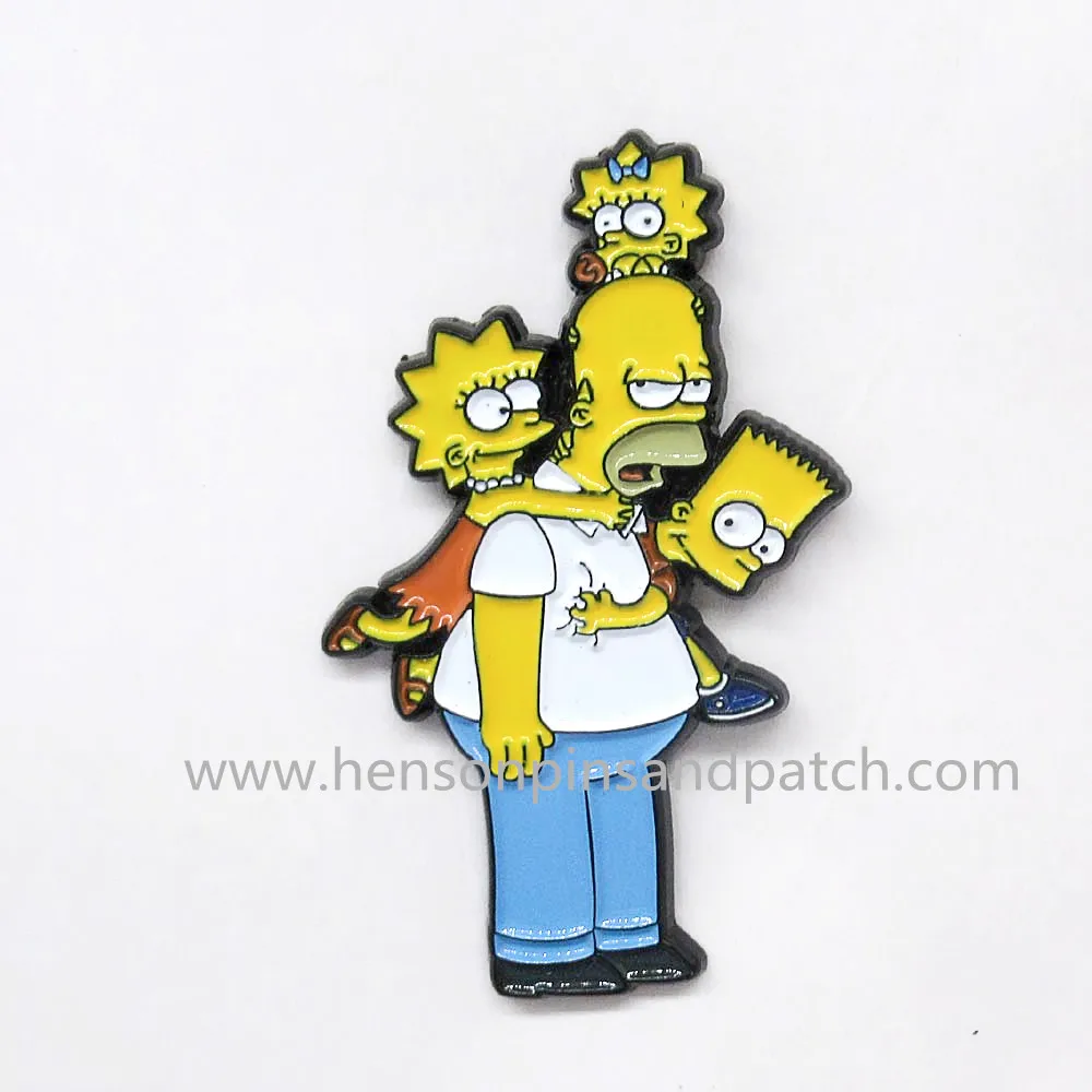 

Custom china supplier soft enamel Simpsons family cartoon pin badge