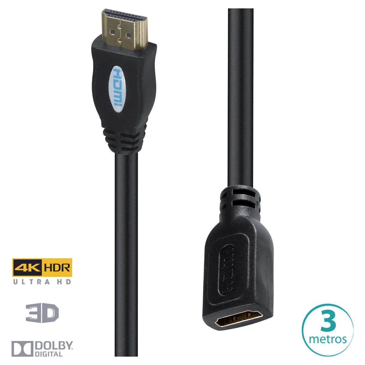 

CABO EXTENSOR HDMI 2.0 4K ULTRA HD 3D CONEXÃO ETHERNET 3 METROS - H20F-3