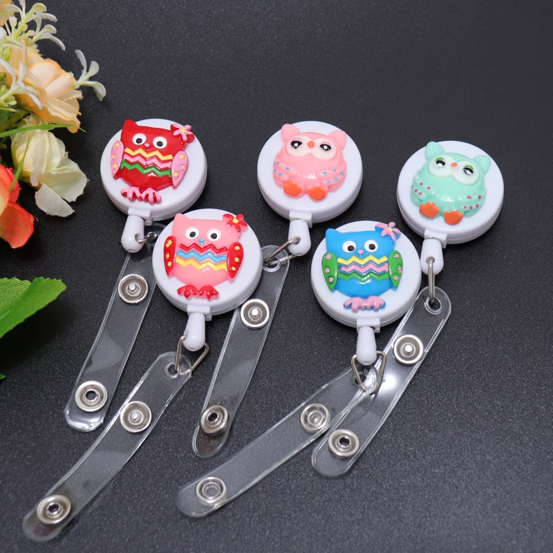

Cute Owl Animal Nurse Dentist Student Retractable Badge Reel Pull ID Card Badge Holder Belt Clip Hospital School Office Products