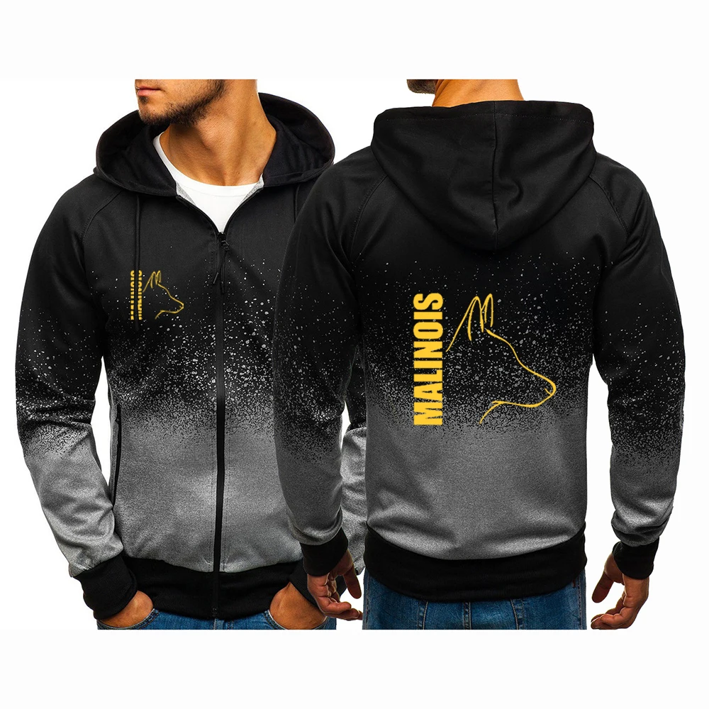 Толстовка мужская с длинным рукавом на молнии принтом