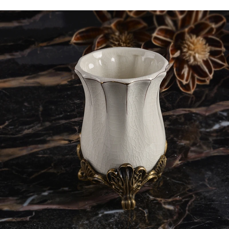 Керамический узор чашка для полоскания горла кофе держатель зубных щеток