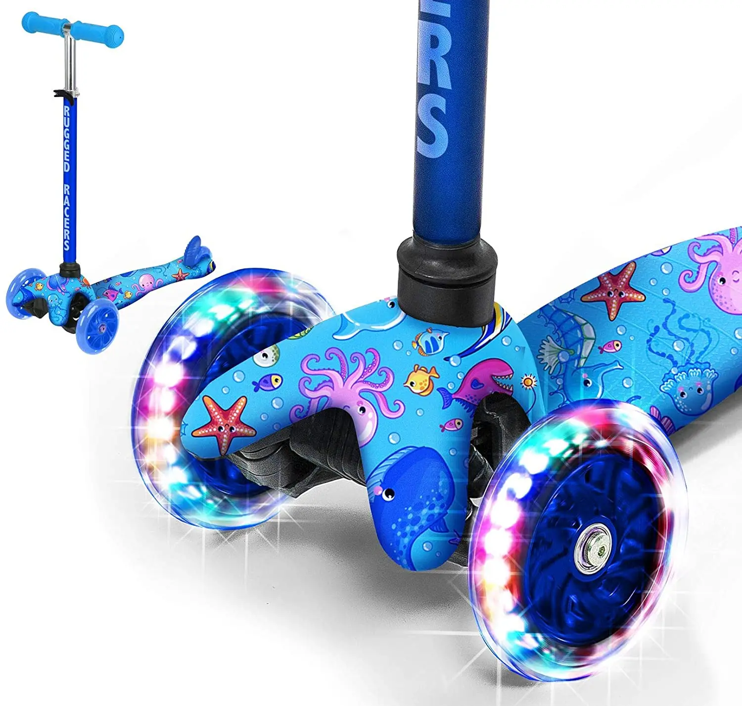 

3 Wheel Kick Scooter for Boys & Girls with LED Lights Sea World