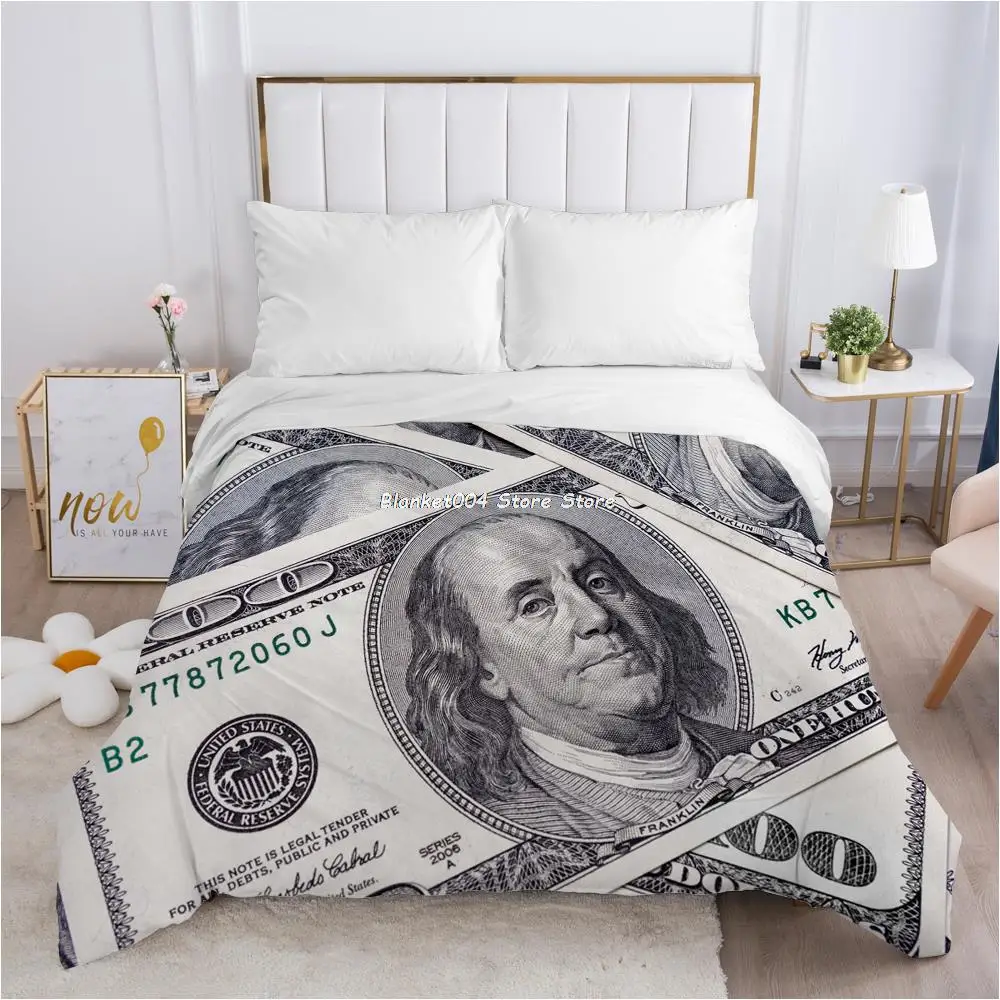 

Luxury Duvet cover Comfortable Quilt Blanket Case Queen King Bedding 140x200 240x220 for Home Money dollars grey