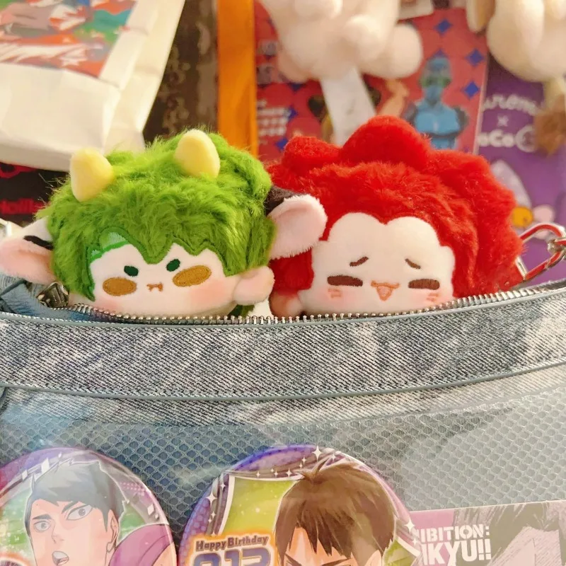 

10cm Anime Haikyuu!! Cosplay Ushijima Wakatoshi Guess Monster Adorable Kawayi Doll Plush Dolls Knapsack Pendant Student Gifts