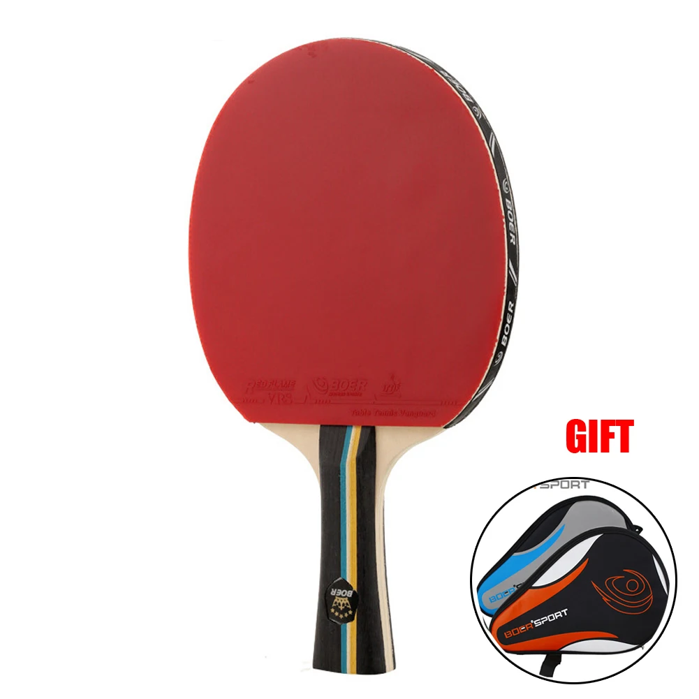 

Strong Spin Table Tennis Racket 7 Ply Wood Ping Pong Bat Paddle Long Handl 2star All-round Type Racquet Racquette With Bag