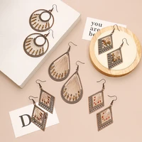 wholesale vintage earrings womens fashion drop shaped hand woven ins exaggerated ear jewelry girl gift