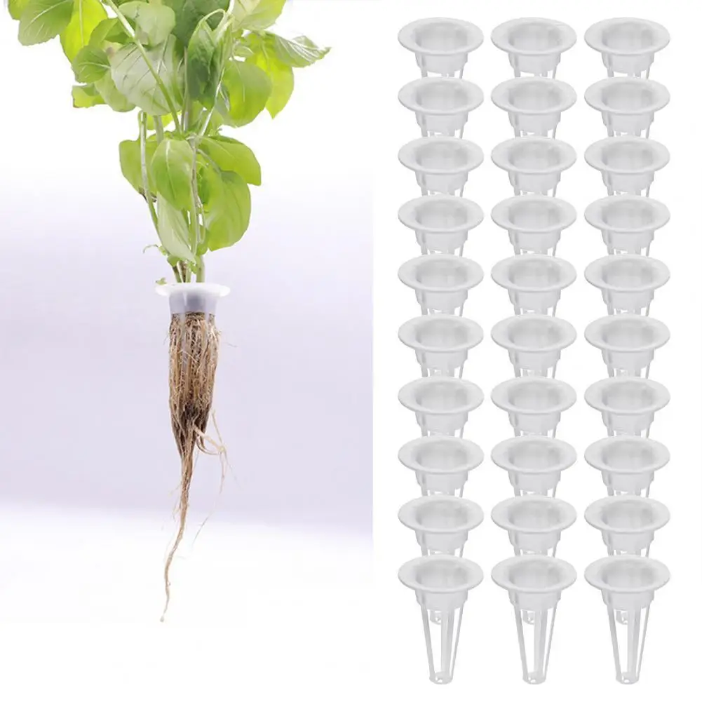 

1 Set Plant Grow Basket High Durability Slotted Design Plastic Grow Sponges Hydroponics Plant Starting Basket Kit Garden