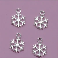 100pcs christmas snowflake pendant necklace clothing accessories diy jewelry bright silver bracelet accessorie