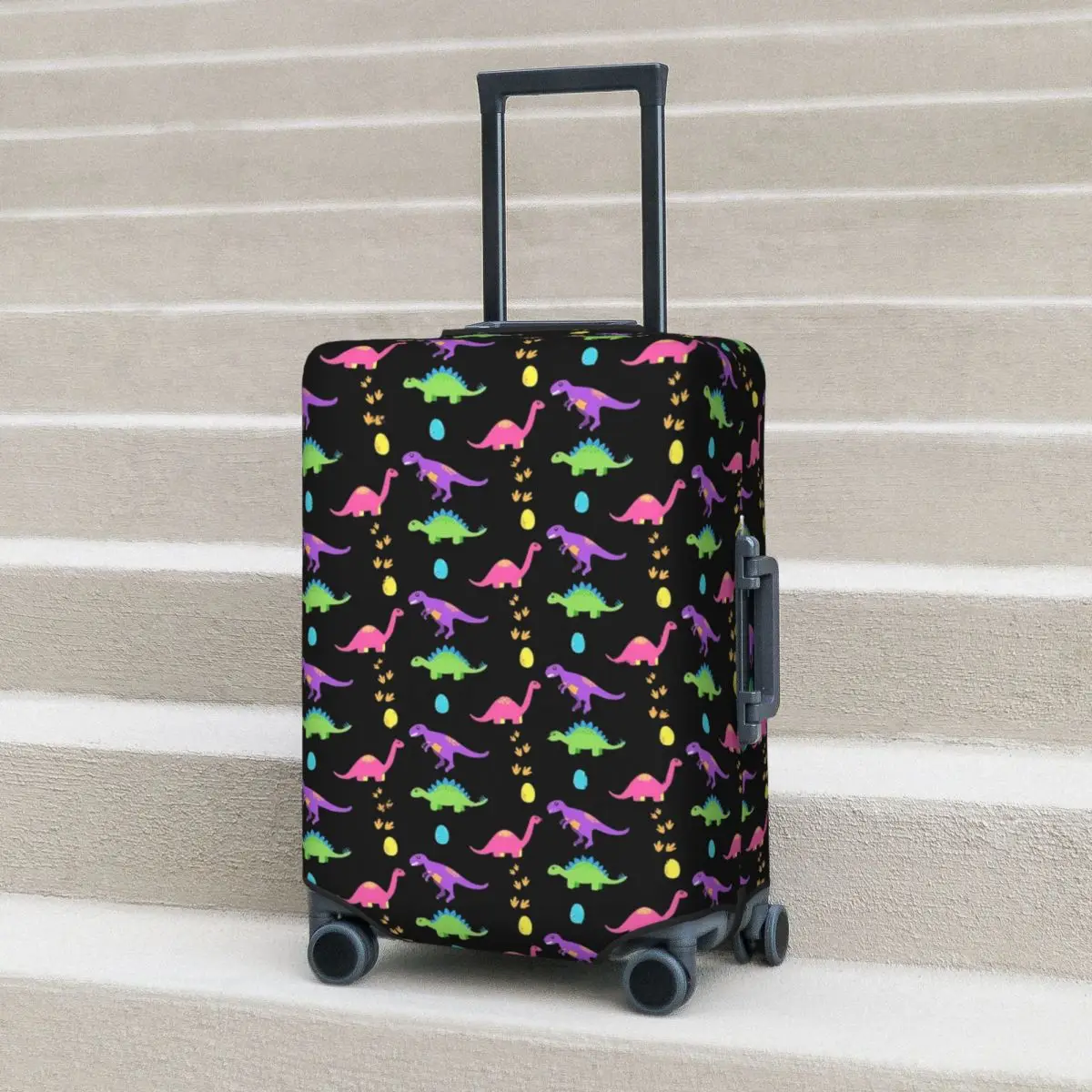 

Dinosaur Fields Suitcase Cover Colorful Animal Print Travel Flight Strectch Luggage Case Protection