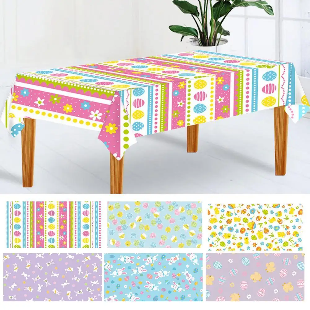 

Lovely Easter Table Cover Soft-touching Cartoon PET Cute Animal Printed Tablecloth for Home Decor Dining Tablecloth