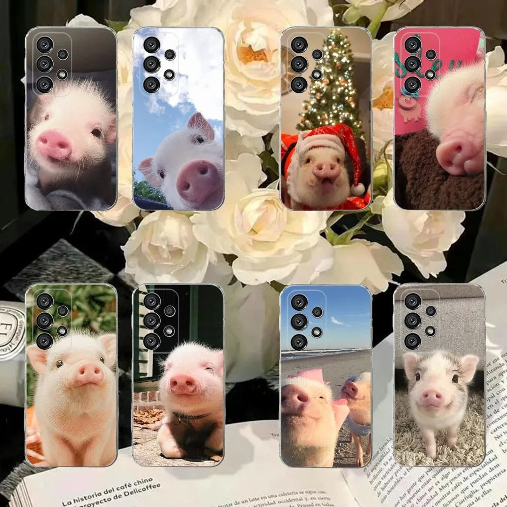 Милый чехол для телефона Mini Pet Pig Samsung S30 S23 S21 S22 S20 Ultra FE lite S10 S9 S8 PIus прозрачный