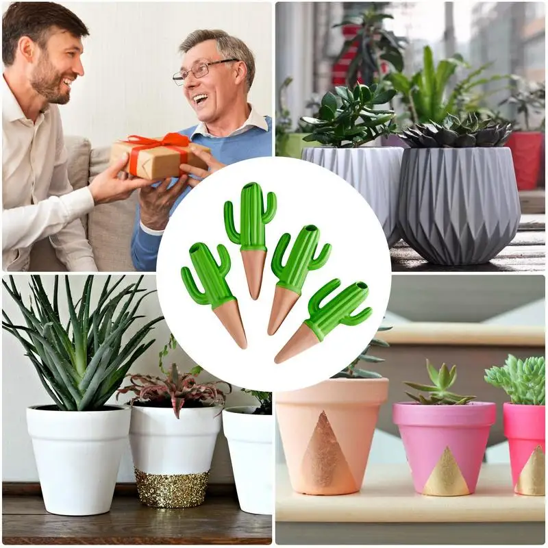 4 шт. конусы для полива растений в горшке форме кактуса