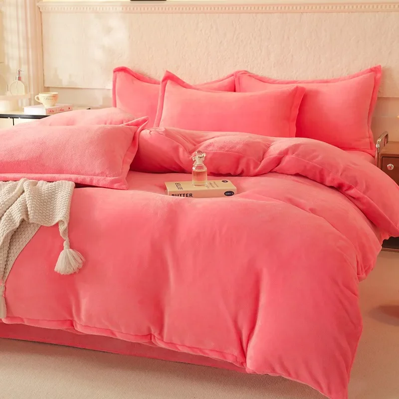 Зимний класс А двустороннее пододеяльник из молочного флиса цельная простыня