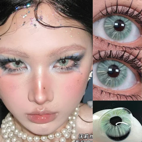 Bio-essence Зеленые ежедневные цветные контактные линзы