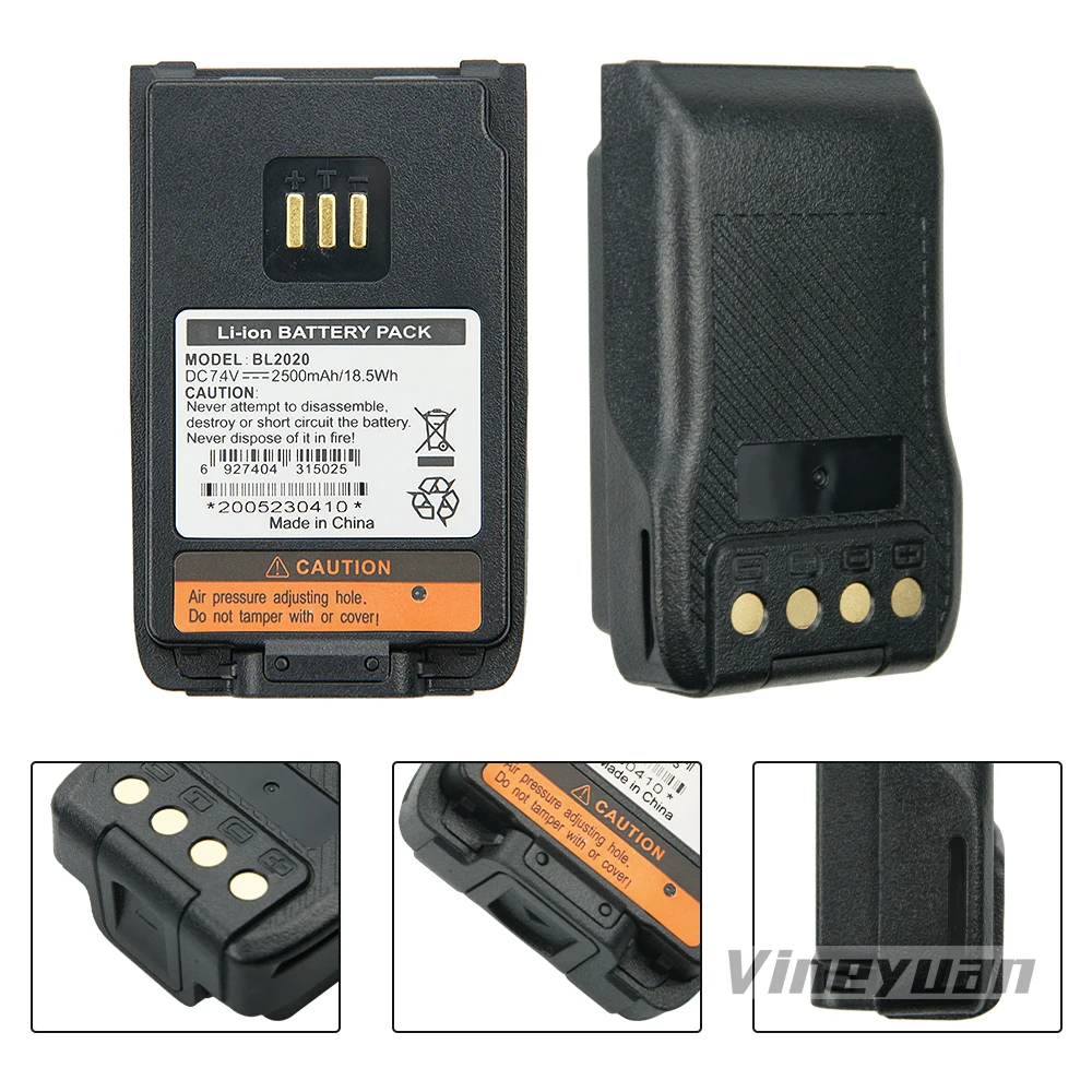 Сменный литий-ионный аккумулятор BL2020 емкостью 2500 мАч для HTY Hytera PD500 PD502 PD505 PD560 PD602