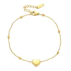 Модный регулируемый браслет из нержавеющей стали в форме сердца на женской цепочке, браслет с подвесками для влюбленных, ювелирные изделия, подарки