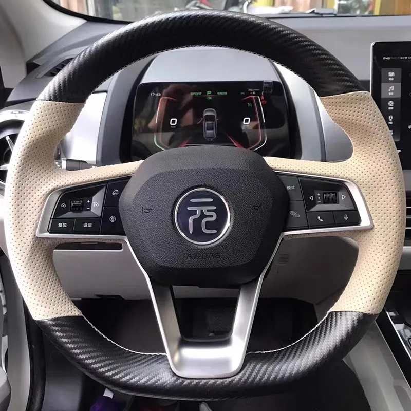 Для BYD SONG Plus Max YUAN TANG HAN EV 2015-2023 прошитая вручную углеродное волокно натуральная