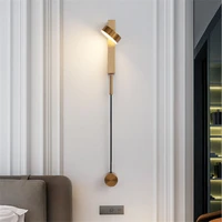 led indoor wall lamps rotation dimming switch led wall light modern stai wall deco wall sconce livingroom golden led luminaire