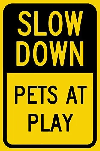 

Флуоресцентный желтый Алмазный Алюминиевый металлический жестяной знак для домашних животных 8x12 дюймов