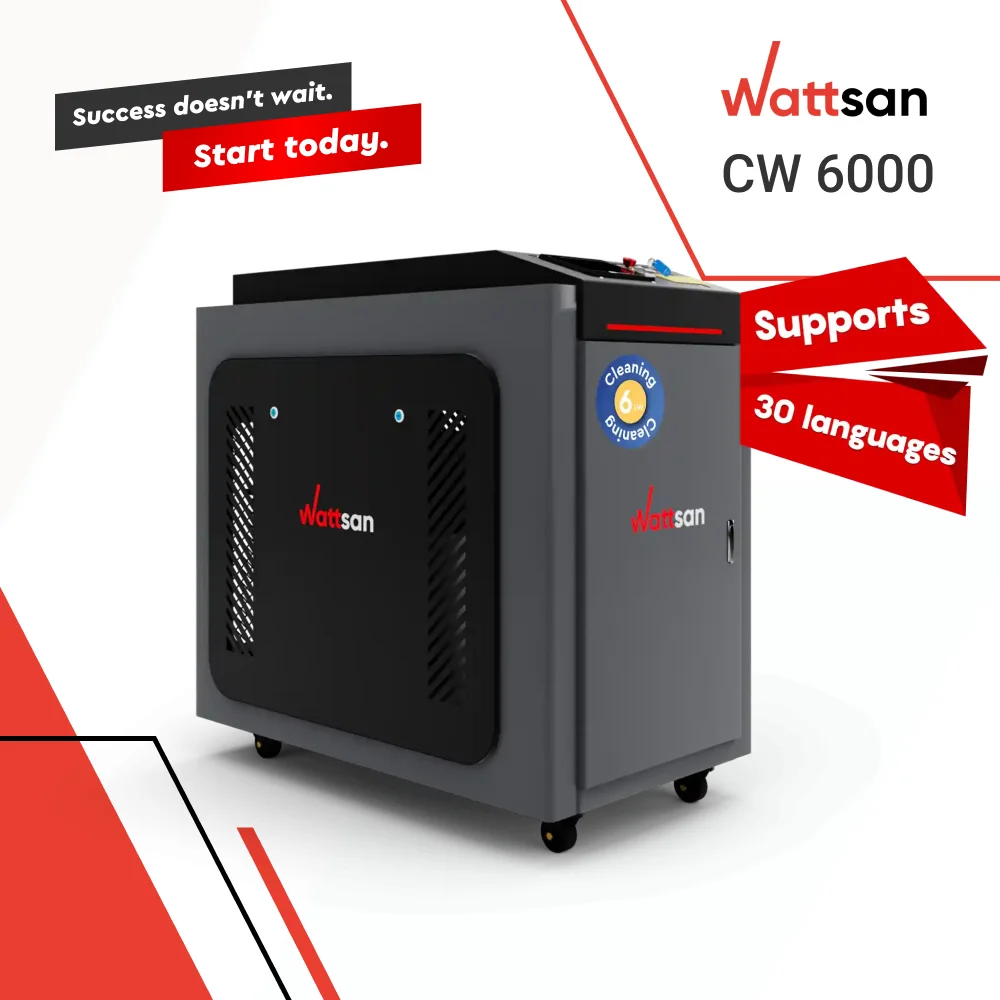 Фото Лазерная чистящая машина WATTSAN CW 6000 Вт для удаления ржавчины с камня, новая, для нержавеющей стали, металла, алюминия №1