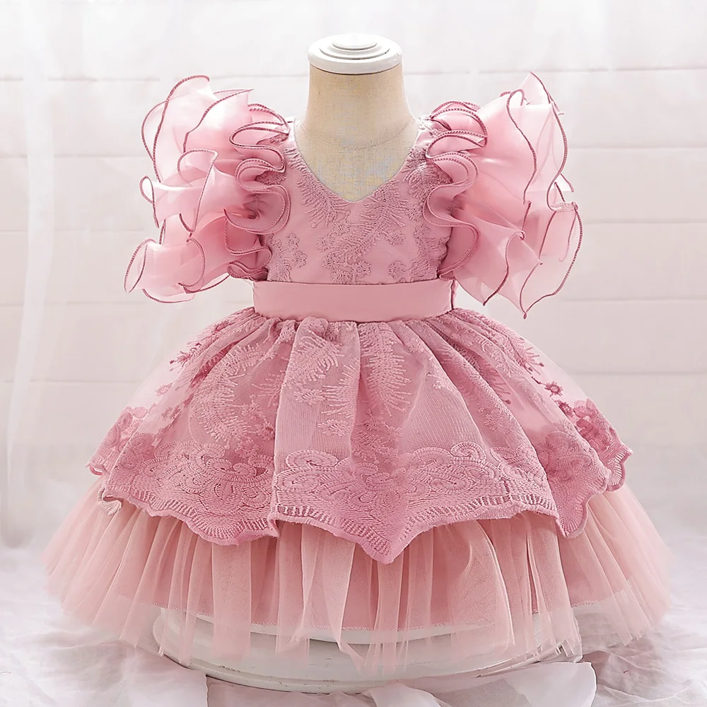 

Puffy Tulle Baby 1 Year Birthday Dress For Girls Costume Newborn Christening Gown Baby Girl Baptism Princess Party Dresses 0-2Y