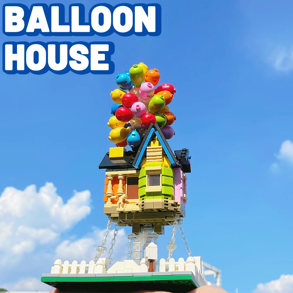 World Tour Flying House MOC Creative Expert Модель Городской Пейзажа Классическая Пленочная Игрушка