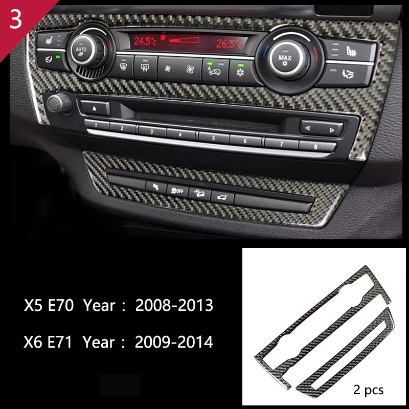 

Для BMW X5 X6 E70 E71 Аксессуары для салона автомобиля Кондиционер CD Консоль Панель Крышка Украшение Накладка Углеродное волокно Стайлинг автомобиля